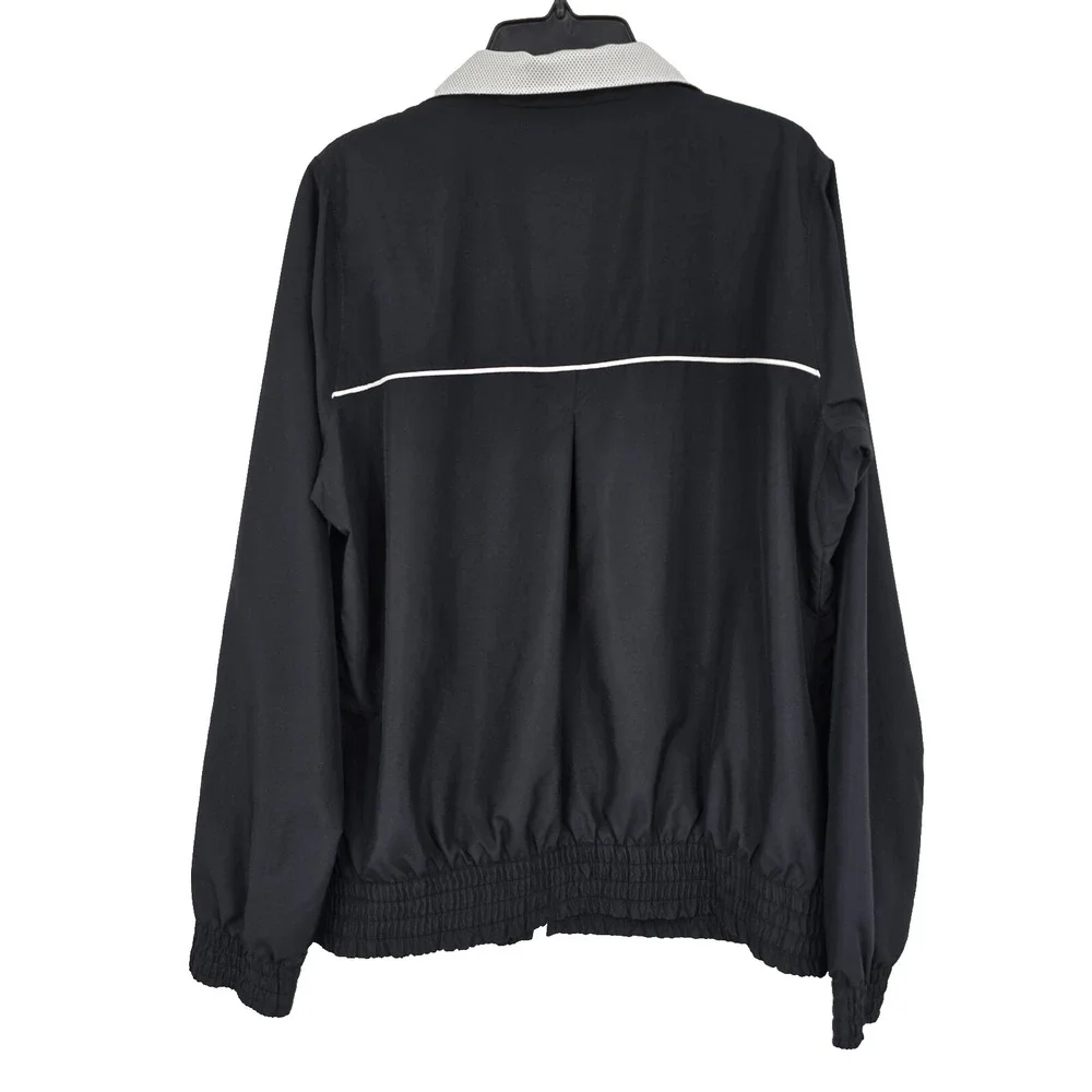 NWOT Nike Performance Black White Medium Mesh Lined Zip Pockets Collared Jacket